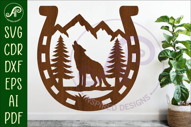 Horse Shoe Wolf animal wall sign SVG APInspireddesigns 