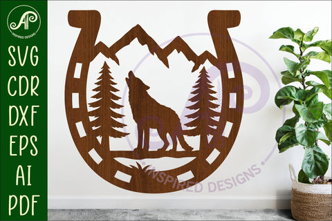 Horse Shoe Wolf animal wall sign SVG APInspireddesigns 
