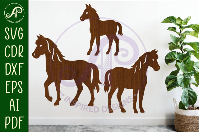 Horse silhouette laser cut outs SVG file SVG APInspireddesigns 