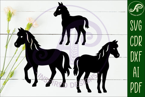 Horse silhouette laser cut outs SVG file SVG APInspireddesigns 