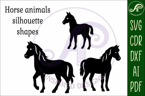 Horse silhouette laser cut outs SVG file SVG APInspireddesigns 