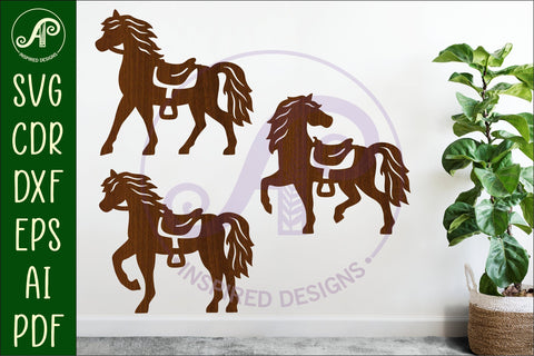 Horse Silhouette laser cut wall art SVG APInspireddesigns 