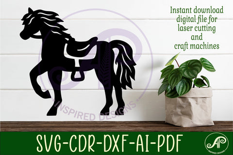 Horse Silhouette laser cut wall art SVG APInspireddesigns 