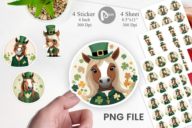 Horse St. Patrick Sticker Sublimation artnoy 