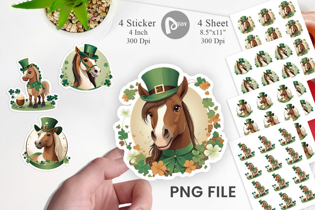 Horse St. Patrick Sticker Sublimation artnoy 