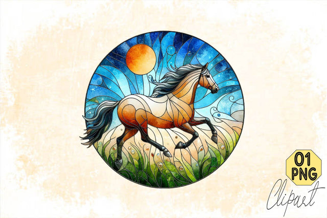Horse Stained Glass Clipart PNG Sublimation Clipart Sublimation SVGArt 