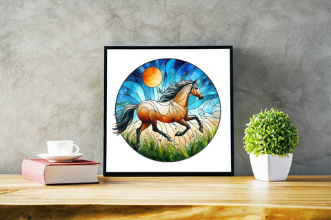 Horse Stained Glass Clipart PNG Sublimation Clipart Sublimation SVGArt 