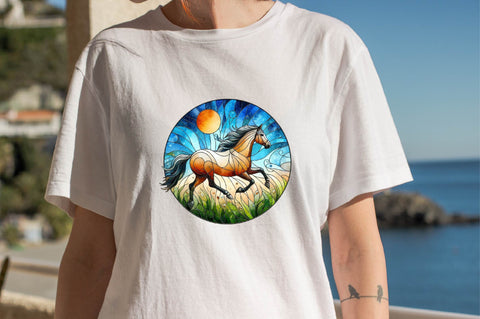 Horse Stained Glass Clipart PNG Sublimation Clipart Sublimation SVGArt 