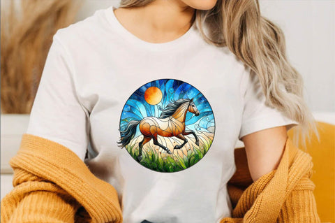 Horse Stained Glass Clipart PNG Sublimation Clipart Sublimation SVGArt 