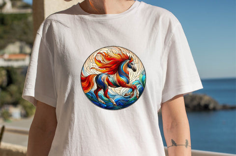 Horse Stained Glass Clipart Sublimation SVGArt 