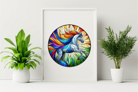 Horse Stained Glass Sublimation Clipart PNG Sublimation SVGArt 