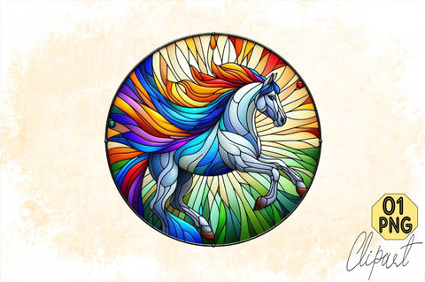 Horse Stained Glass Sublimation Clipart PNG Sublimation SVGArt 