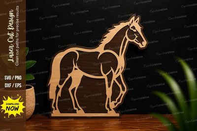Horse Standing Silhouette Laser Cut SVG File SVG Regulrcrative 