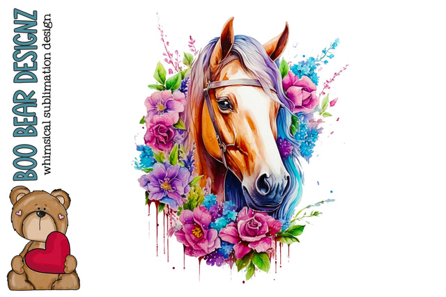 Horse Sublimation design Sublimation Boo Bear Designz 