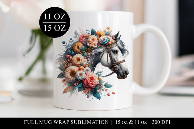 Horse Sublimation Mug Wrap for 11 & 15oz Mugs Sublimation BijouBay 