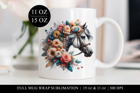 Horse Sublimation Mug Wrap for 11 & 15oz Mugs Sublimation BijouBay 