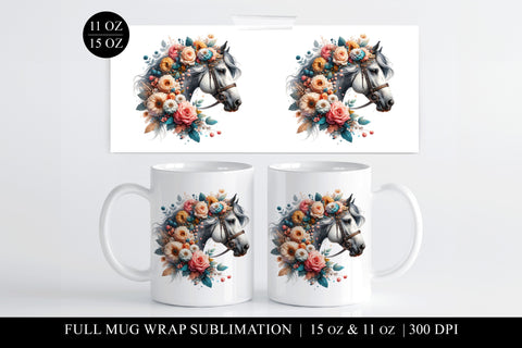 Horse Sublimation Mug Wrap for 11 & 15oz Mugs Sublimation BijouBay 