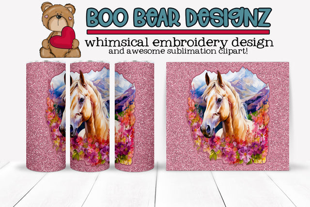 Horse Sublimation tumbler wrap Sublimation Boo Bear Designz 