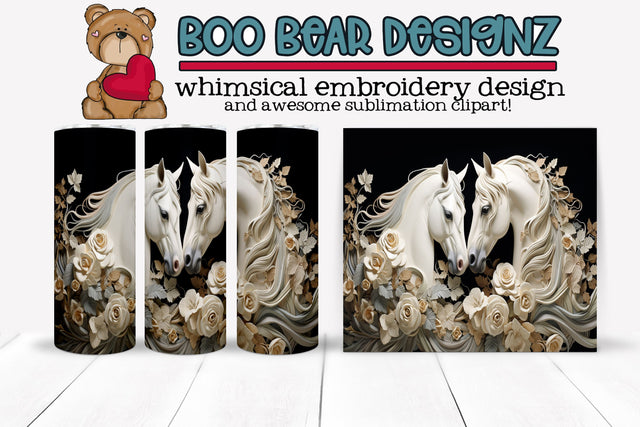 Horse Sublimation tumbler wrap Sublimation Boo Bear Designz 