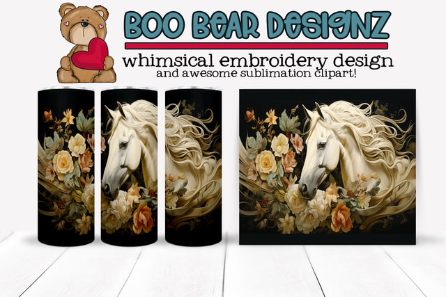 Horse Sublimation tumbler wrap Sublimation Boo Bear Designz 