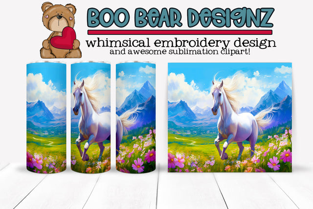 Horse Sublimation tumbler wrap Sublimation Boo Bear Designz 