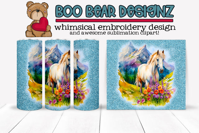 Horse Sublimation tumbler wrap Sublimation Boo Bear Designz 