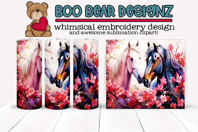Horse Sublimation tumbler wrap Sublimation Boo Bear Designz 