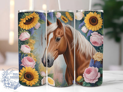 Horse Sunflower Rustic 20oz Tumbler, Sunflower Tumbler, Rustic Farmhouse, 20oz Sublimation, PNG Design, Country Mug, Western Gift Sublimation ToriDesigns 