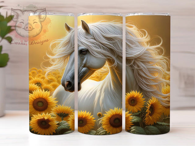 Horse Sunflower Western Tumbler, Western Horse Mug, Rustic Floral Cup, Equestrian Lover Gift, Country Farm Wrap, Boho Horse Design, Sublimation Tumbler Wrap Sublimation Lara' s Designs 