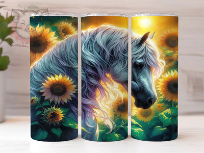 Horse Sunflower Western Tumbler Wrap, Western Horse Mug, Rustic Floral Cup, Equestrian Lover Gift, Country Farm Wrap, Boho Horse Design, Sublimation Tumbler Wrap Sublimation Lara' s Designs 