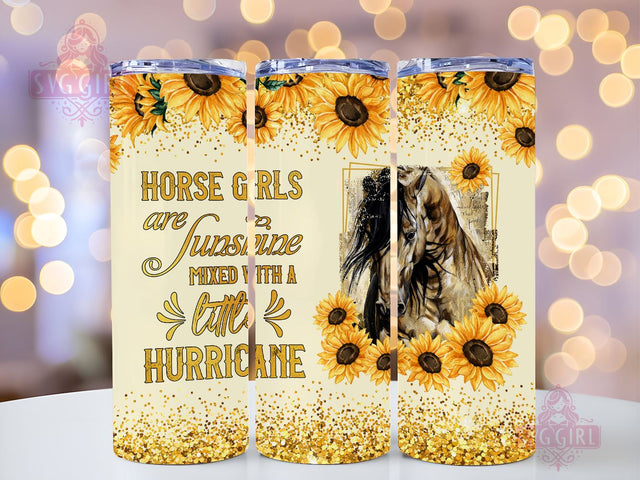 Horse Sunflowers 20oz Tumbler Wrap Sublimation Design, Straight Tapered Tumbler Wrap, Horse Girl Tumbler Png, Instant Digital Download Sublimation SvggirlplusArt 
