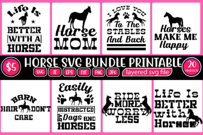 Horse svg bundle,Horse Quotes svg, Horse Shirt svg bundle, Stable svg bundle, Horse Girl svg, Cricut Cut File, Silhouette SVG BB Type Studios 