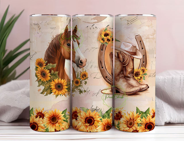 horse tumbler, equestrian tumbler, horse lover gift Sublimation PixelChick 