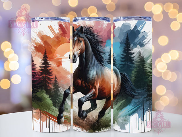 Horse Tumbler Wrap, Horse 20oz Skinny Tumbler Sublimation Design Digital Download Instant Design, Horse Gift Horse PNG Sublimation SvggirlplusArt 