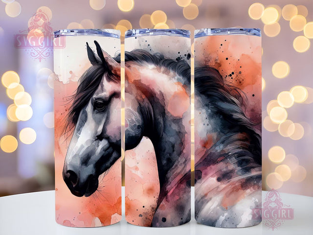 Horse Tumbler Wrap, Horse 20oz Skinny Tumbler Sublimation Design Digital Download Instant Design, Horse Gift Horse PNG Sublimation SvggirlplusArt 