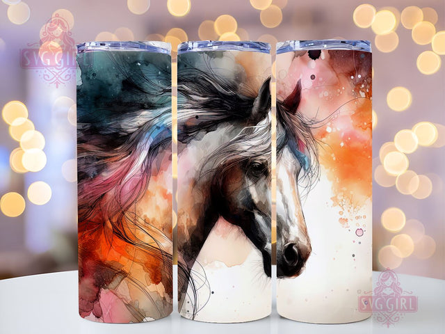 Horse Tumbler Wrap, Horse 20oz Skinny Tumbler Sublimation Design Digital Download Instant Design, Horse Gift Horse PNG Sublimation SvggirlplusArt 