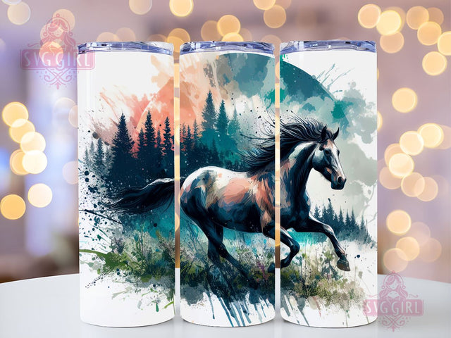 Horse Tumbler Wrap, Horse 20oz Skinny Tumbler Sublimation Design Digital Download Instant Design, Horse Gift Horse PNG Sublimation SvggirlplusArt 