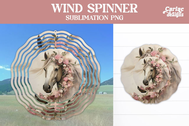 Horse Wind Spinner Sublimation Design Sublimation Carla C Designs 