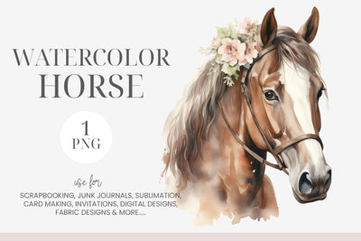 Horse With Floral Bouquet Clipart SVG BijouBay 