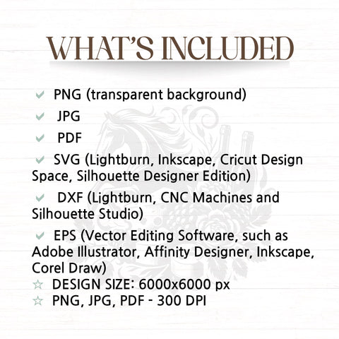 Horse with Flowers Charcuterie SVG DXF PNG SVG CraftySVGStudio 