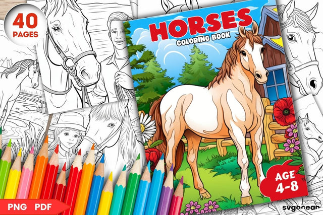 Horses Coloring Book | Coloring pages for kids SVG SvgOcean 