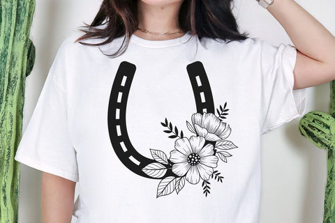 HORSESHOE SVG, Floral horseshoe, Flowers, Ranch, Horses, Horse riding, Svg files for cricut and silhouette SVG DesignDestine 