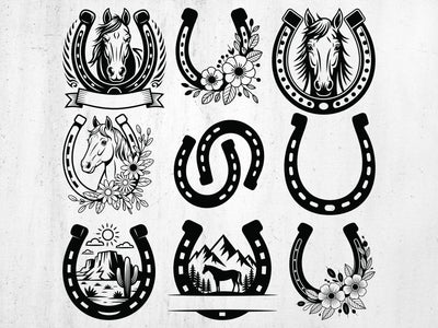 Horseshoe Svg, Horse Shoe Split Monogram SVG Creativeart88 