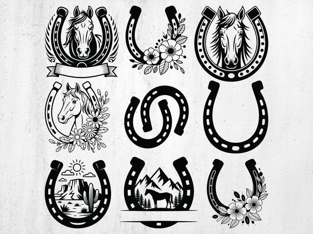 Horseshoe Svg, Horse Shoe Split Monogram SVG Creativeart88 