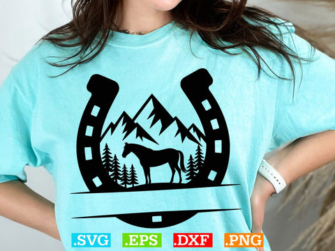 Horseshoe Svg, Horse Shoe Split Monogram SVG Creativeart88 