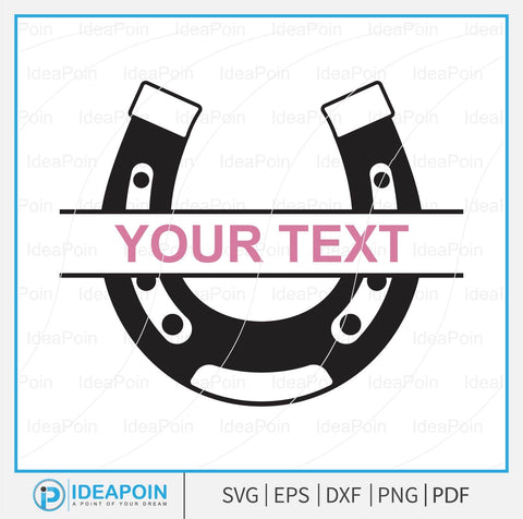 Horseshoe svg, Horseshoe Outline, Horseshoe Horseshoe split monogram, Horse Shoe Cut File SVG Dinvect 