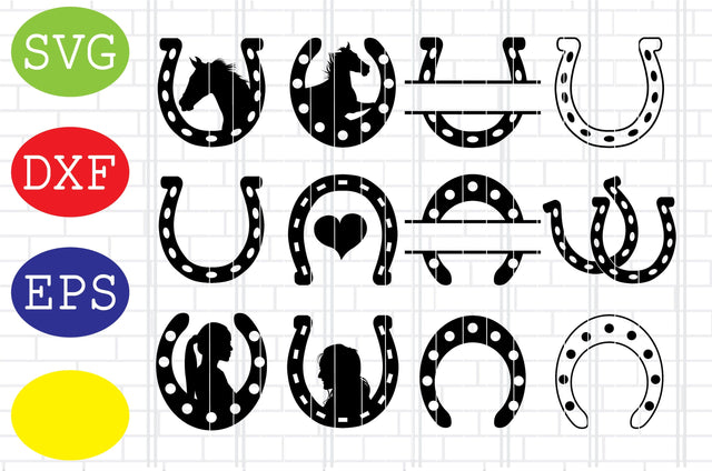 Horseshoe Svg, Horseshoe Silhouette, Horseshoe Clipart, Horseshoe Monogram, Horseshoe Custom Name Svg, Jpg, Eps, Dxf Files SVG DigitalSvgFiles 