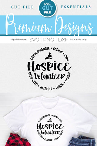 Hospice volunteer svg with round circle design SVG SVG Cut File 