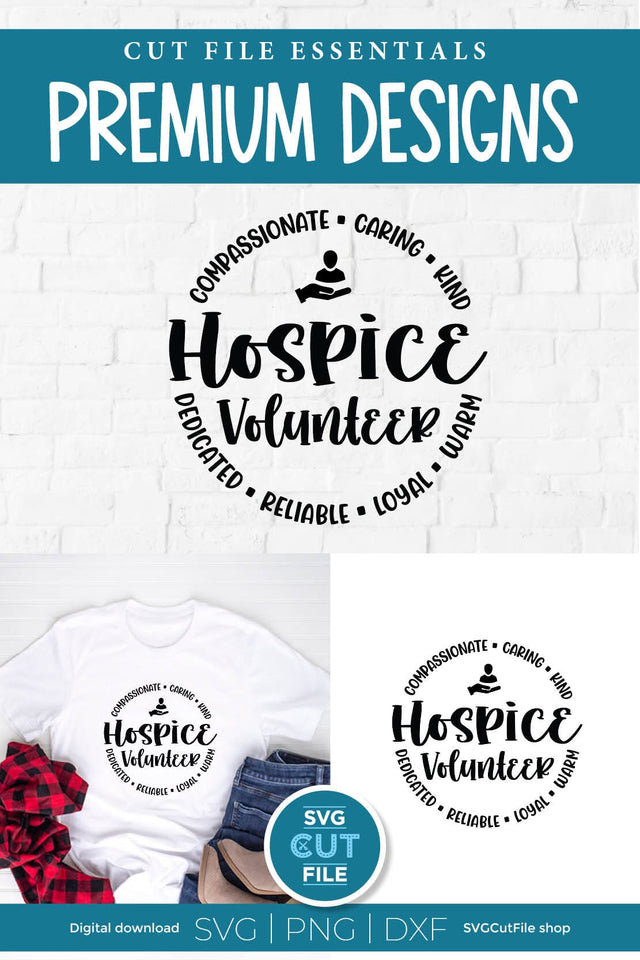Hospice volunteer svg with round circle design SVG SVG Cut File 