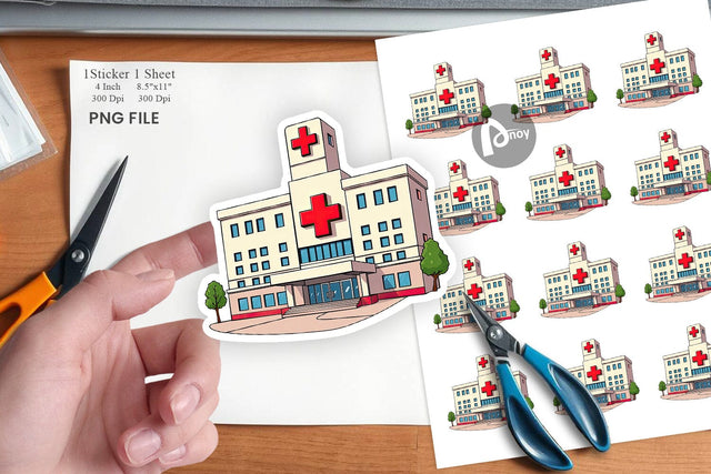 Hospital Building Sticker Sublimation artnoy 